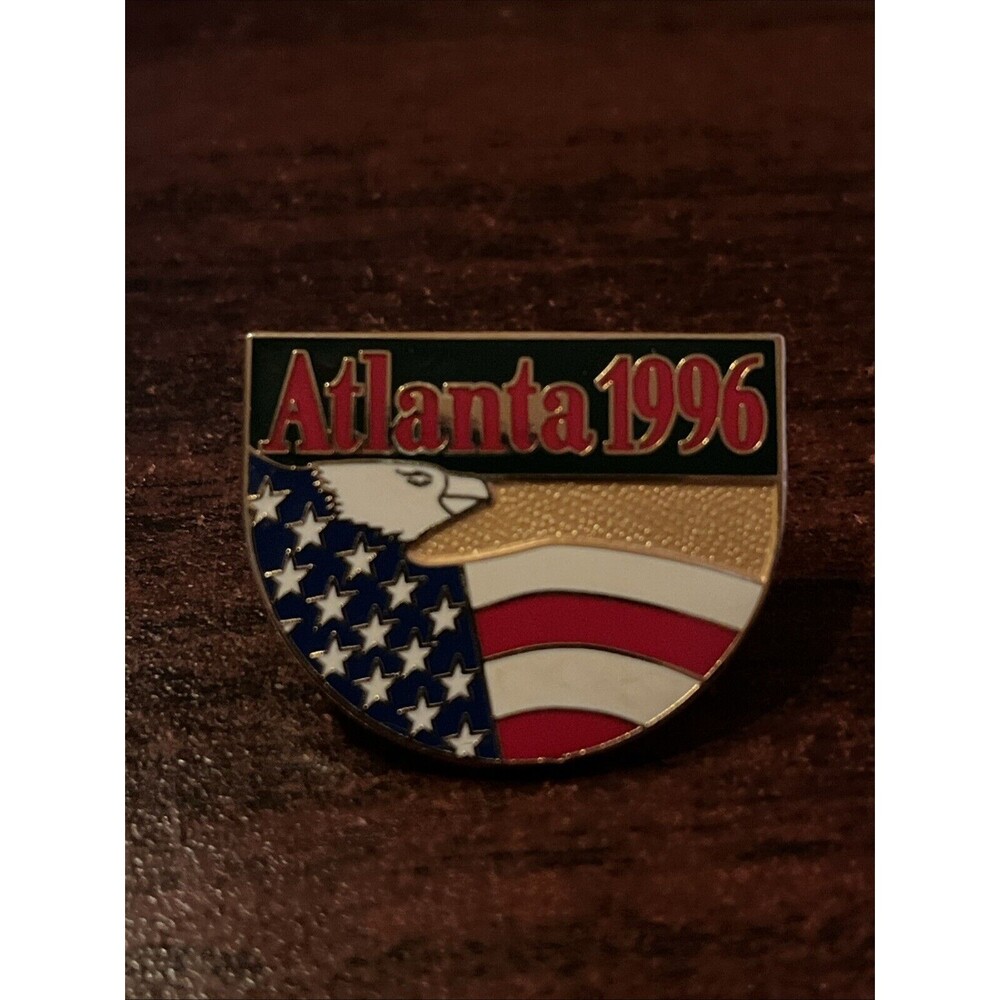1996‎ Atlanta Summer Olympics Bald Eagle American Flag Lapel Hat Pin